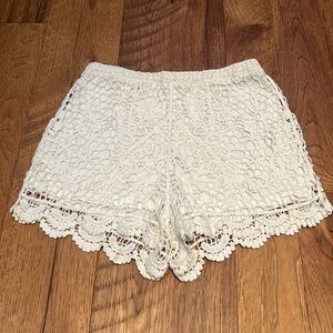 Lush Girl’s White Crochet Shorts Size S